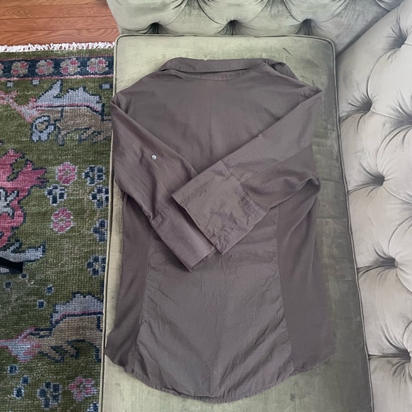 James Perse Slub Cotton Khaki Button-Up Shirt - Picture 4 of 15